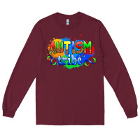 Burgundy autısm tribe Long Sleeve Tee - AdoDesignShop