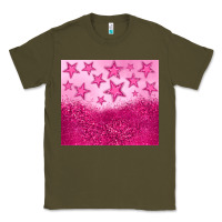 Army Green pink glitter star Classic Tee - JahusDesignShop
