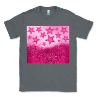 Charcoal Heather pink glitter star Classic Tee - JahusDesignShop