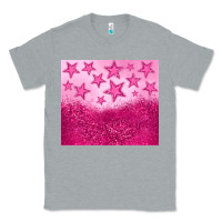 Heather Grey pink glitter star Classic Tee - JahusDesignShop