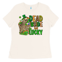 Bone dead inside but lucky  with skeleton Ladies Tee - AdoDesignShop