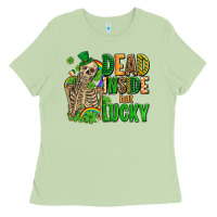 Matcha dead inside but lucky  with skeleton Ladies Tee - AdoDesignShop