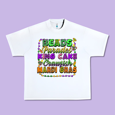 Beads Parades King Cake Crawfish Mardi Gras Urban Heavy Tee Designed By Fadigitalartstudio
