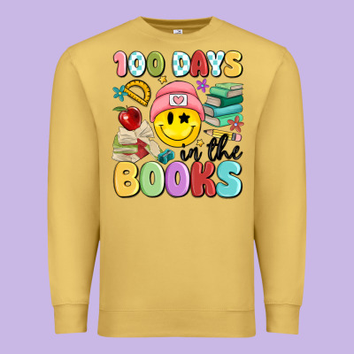 100 Days In The Books Premium Sweatshirt Designed By Maliassmallbusiness