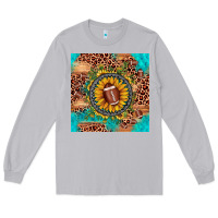 Moon Dust football leopard turquoise sunflower seamless pattern Long Sleeve Tee - JahusDesignShop