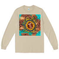 Mushroom football leopard turquoise sunflower seamless pattern Long Sleeve Tee - JahusDesignShop