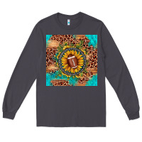 Smoke football leopard turquoise sunflower seamless pattern Long Sleeve Tee - JahusDesignShop