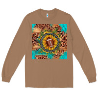 Toasted Coconut football leopard turquoise sunflower seamless pattern Long Sleeve Tee - JahusDesignShop