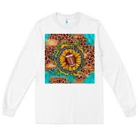 White football leopard turquoise sunflower seamless pattern Long Sleeve Tee - JahusDesignShop