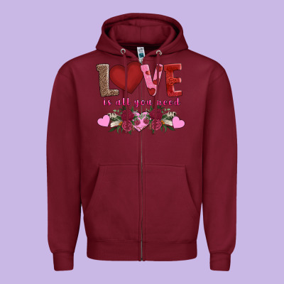 Love Is All You Need Zipper Hoodie Designed By Adodesignshop