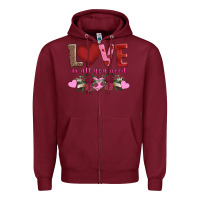 Burgundy love is all you need Zipper Hoodie - AdoDesignShop