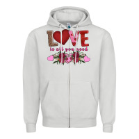 Dove Grey love is all you need Zipper Hoodie - AdoDesignShop