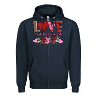 Navy love is all you need Zipper Hoodie - AdoDesignShop