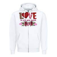 White love is all you need Zipper Hoodie - AdoDesignShop