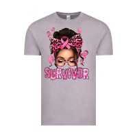 Vintage Zinc breast cancer survivor afro messy bun Vintage Tee - texasbilliewilder
