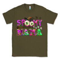 Army Green spooky mama Classic Tee - AdoDesignShop