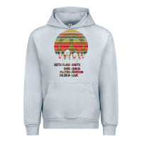 Heather Grey Birthplace Earth Race Human Peace Sign Hippie Urban Hoodie - Bettercallsaul
