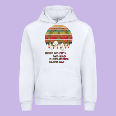 Birthplace Earth Race Human Peace Sign Hippie Urban Hoodie Designed By Bettercallsaul
