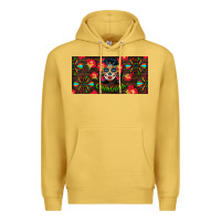 Antique Gold Chingona Sugar Skull License Plate Premium Hoodie - BundleAndBundleShop