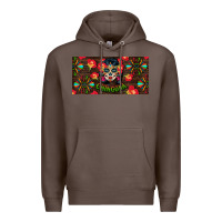 Coffee Chingona Sugar Skull License Plate Premium Hoodie - BundleAndBundleShop