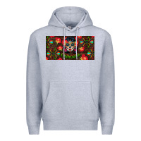 Heather Grey Chingona Sugar Skull License Plate Premium Hoodie - BundleAndBundleShop