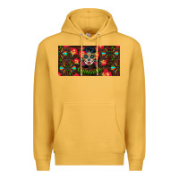 Mustard Chingona Sugar Skull License Plate Premium Hoodie - BundleAndBundleShop