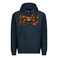 Navy Chingona Sugar Skull License Plate Premium Hoodie - BundleAndBundleShop