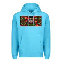 Ocean Blue Chingona Sugar Skull License Plate Premium Hoodie - BundleAndBundleShop