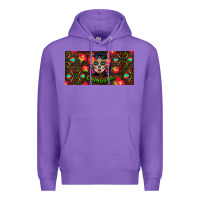 Purple Chingona Sugar Skull License Plate Premium Hoodie - BundleAndBundleShop