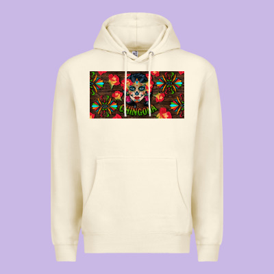 Chingona Sugar Skull License Plate Premium Hoodie Designed By Bundleandbundleshop
