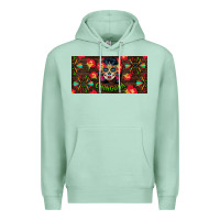 Seafoam Chingona Sugar Skull License Plate Premium Hoodie - BundleAndBundleShop