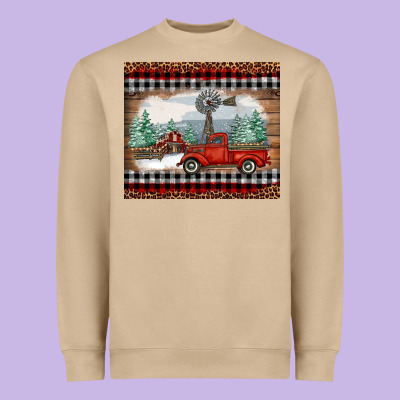 Christmas Farm And Truck Heavyweight Sweatshirt Designed By Ranaportraitstore