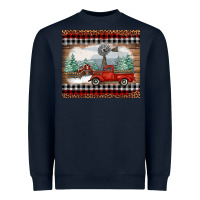 Navy Christmas farm and truck Heavyweight Sweatshirt - RanaPortraitStore