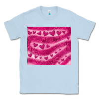 Dusty Blue pink glitter heart Classic Tee - JahusDesignShop