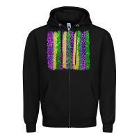 Black mardi gras brushstrokes Zipper Hoodie - AdoDesignShop