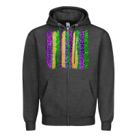 Charcoal Heather mardi gras brushstrokes Zipper Hoodie - AdoDesignShop
