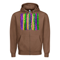 Chestnut mardi gras brushstrokes Zipper Hoodie - AdoDesignShop