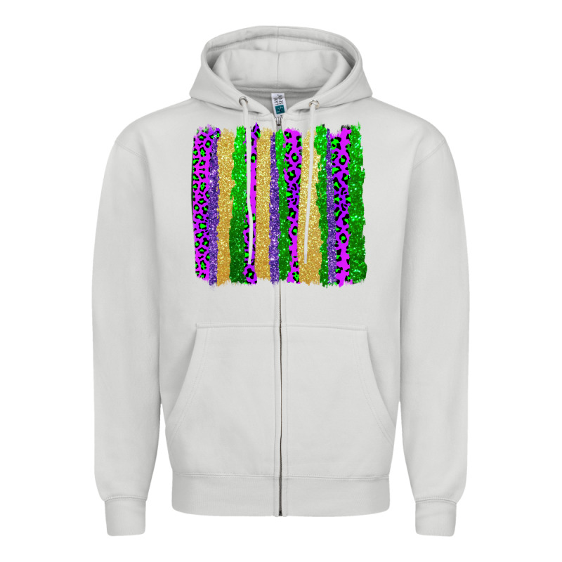 Mardi Gras Brushstrokes Zipper Hoodie by AdoDesignShop | Teevron