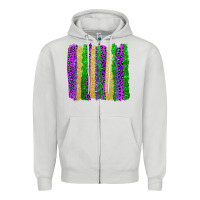 Dove Grey mardi gras brushstrokes Zipper Hoodie - AdoDesignShop