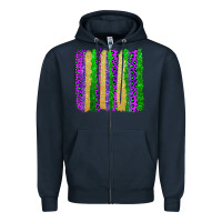 Navy mardi gras brushstrokes Zipper Hoodie - AdoDesignShop