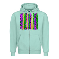 Seafoam mardi gras brushstrokes Zipper Hoodie - AdoDesignShop