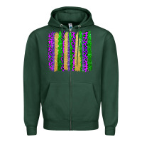 Sports Green mardi gras brushstrokes Zipper Hoodie - AdoDesignShop