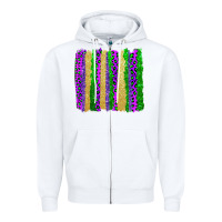 White mardi gras brushstrokes Zipper Hoodie - AdoDesignShop
