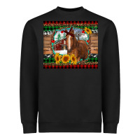 Black christmas farm and horse Heavyweight Sweatshirt - RanaPortraitStore