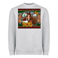 Heather Grey christmas farm and horse Heavyweight Sweatshirt - RanaPortraitStore