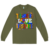 Army Green teach love inspire Long Sleeve Tee - AdoDesignShop