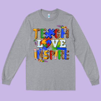 Teach Love Inspire Long Sleeve Tee Designed By Adodesignshop