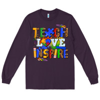 Plum teach love inspire Long Sleeve Tee - AdoDesignShop