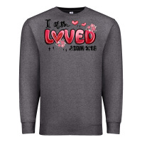 Charcoal Heather i am loved john 3 16 Premium Sweatshirt - MaliasSmallBusiness