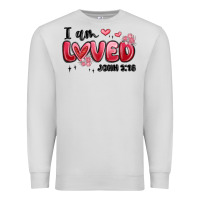 Dove Grey i am loved john 3 16 Premium Sweatshirt - MaliasSmallBusiness